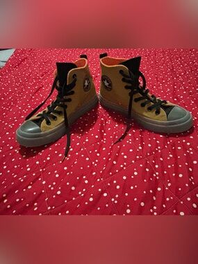 Converse High Top Sneakers in Tan, Black, and Gray